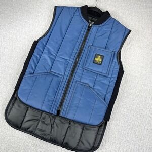New RefrigiWear 0599R Quilted Puffer Vest Men S Blue Insulated Workwear Utility